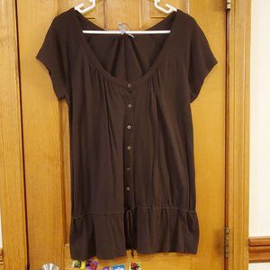 Old Navy Womens Brown Cotton Blend Tunic M